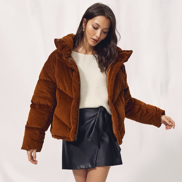 Aritzia Cloud Puff Corduroy Winter Jacket - Picture 1 of 4